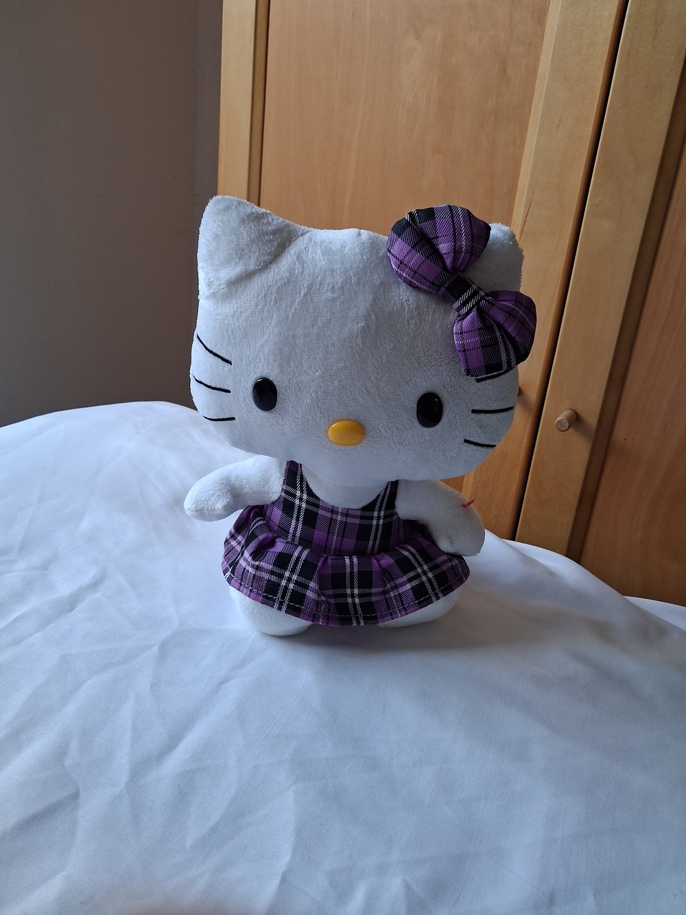 Ty Beanie Babies Hello Kitty Plush Purple Plaid Dress
